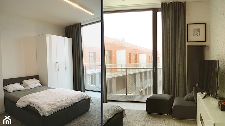 Męskie wnętrze - Sypialnia, styl minimalistyczny - zdjęcie od Pracownia InSide