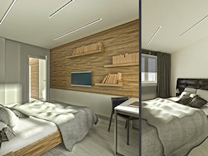Drewno w roli głównej - Sypialnia, styl nowoczesny - zdjęcie od Pracownia InSide