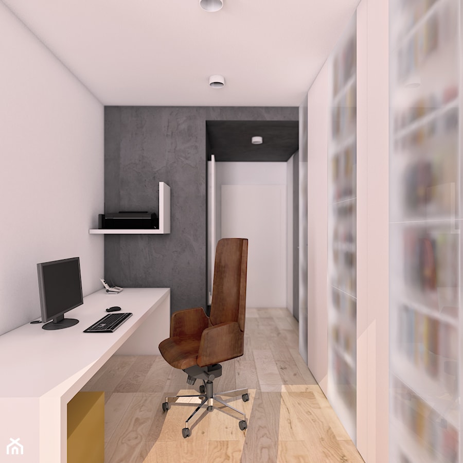 Rude wnętrze - Średnie białe szare biuro, styl nowoczesny - zdjęcie od Pracownia InSide