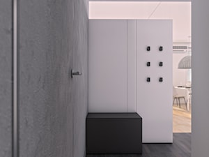 Rude wnętrze - Średni z wieszakiem biały szary hol / przedpokój, styl nowoczesny - zdjęcie od Pracownia InSide