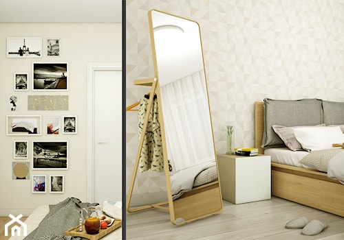 Ciepłe Szarości - Średnia beżowa sypialnia, styl skandynawski - zdjęcie od Pracownia InSide