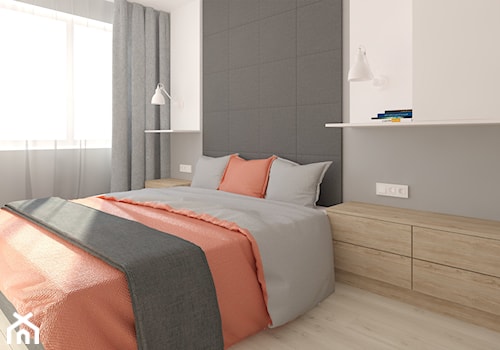 Eleganckie wnętrze - Średnia szara sypialnia, styl nowoczesny - zdjęcie od Pracownia InSide