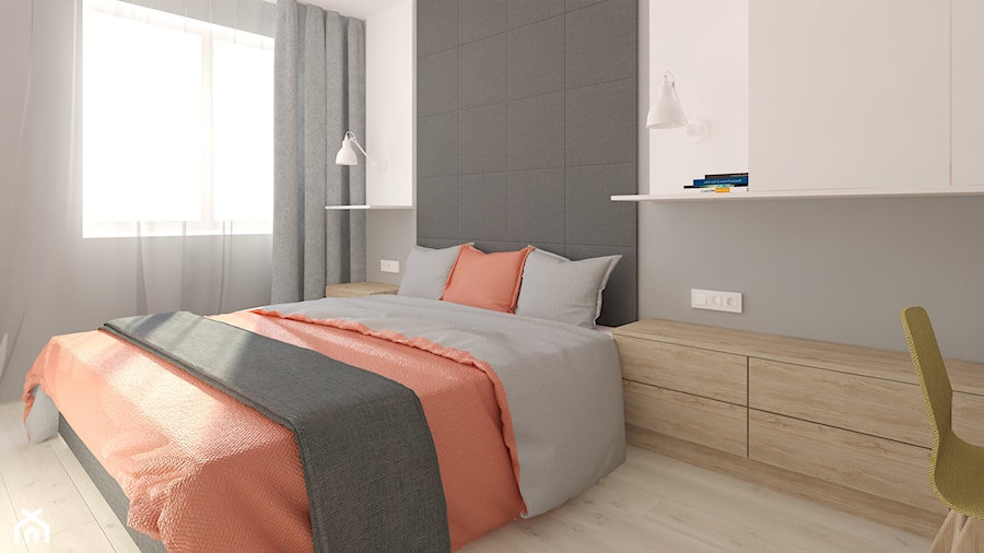 Eleganckie wnętrze - Średnia szara sypialnia, styl nowoczesny - zdjęcie od Pracownia InSide
