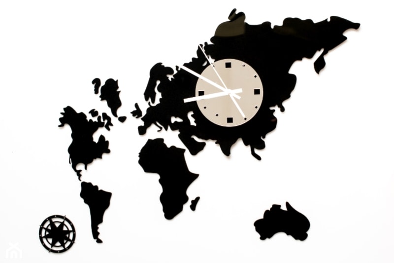 Zegar ścienny Mapa. - zdjęcie od 4FunDesign - Homebook