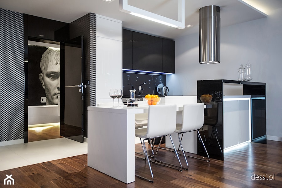 Naramowice mieszkanie 70m2 - Średnia biała jadalnia w kuchni, styl nowoczesny - zdjęcie od Dessi