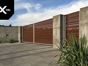 Drewnopodobna brama aluminiowa - zdjęcie od XCEL Ogrodzenia