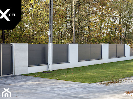 Aranżacje wnętrz - Ogród: Szare ogrodzenie aluminiowe, które chroni prywatność mieszkańców - XCEL Ogrodzenia. Przeglądaj, dodawaj i zapisuj najlepsze zdjęcia, pomysły i inspiracje designerskie. W bazie mamy już prawie milion fotografii!