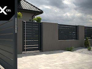 Poziome ogrodzenie aluminiowe w kolorze grafitowym - zdjęcie od XCEL Ogrodzenia