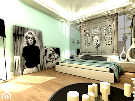 Aranżacje wnętrz - Sypialnia: Sypialnia z Marilyn - Design One Barbara Chociej. Przeglądaj, dodawaj i zapisuj najlepsze zdjęcia, pomysły i inspiracje designerskie. W bazie mamy już prawie milion fotografii!