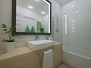 MIESZKANIE W ŚWIDNICY - Mała bez okna z lustrem z punktowym oświetleniem łazienka, styl tradycyjny - zdjęcie od TAKE [DESIGN]