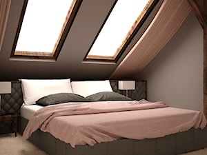 MIESZKANIE NA PODDASZU - Duża szara z biurkiem sypialnia na poddaszu, styl tradycyjny - zdjęcie od TAKE [DESIGN]