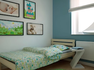 MIESZKANIE W ŚWIDNICY - Średni szary niebieski pokój dziecka dla dziecka dla chłopca dla dziewczynki, styl tradycyjny - zdjęcie od TAKE [DESIGN]
