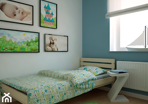 MIESZKANIE W ŚWIDNICY - Średni szary niebieski pokój dziecka dla dziecka dla chłopca dla dziewczynki, styl tradycyjny - zdjęcie od TAKE [DESIGN]