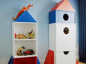 Penthouse rodzinny - Mały niebieski pokój dziecka dla dziecka dla chłopca dla dziewczynki, styl nowoczesny - zdjęcie od HOLA DESIGN