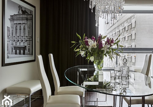 Szczypta luksusu - Średnia beżowa jadalnia jako osobne pomieszczenie, styl nowoczesny - zdjęcie od HOLA DESIGN