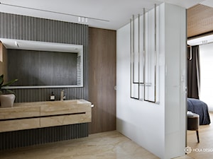 Bliżej świata - Mała na poddaszu bez okna łazienka, styl nowoczesny - zdjęcie od HOLA DESIGN