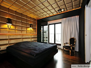 HOLA_10 - Średnia czarna żółta sypialnia, styl glamour - zdjęcie od HOLA DESIGN