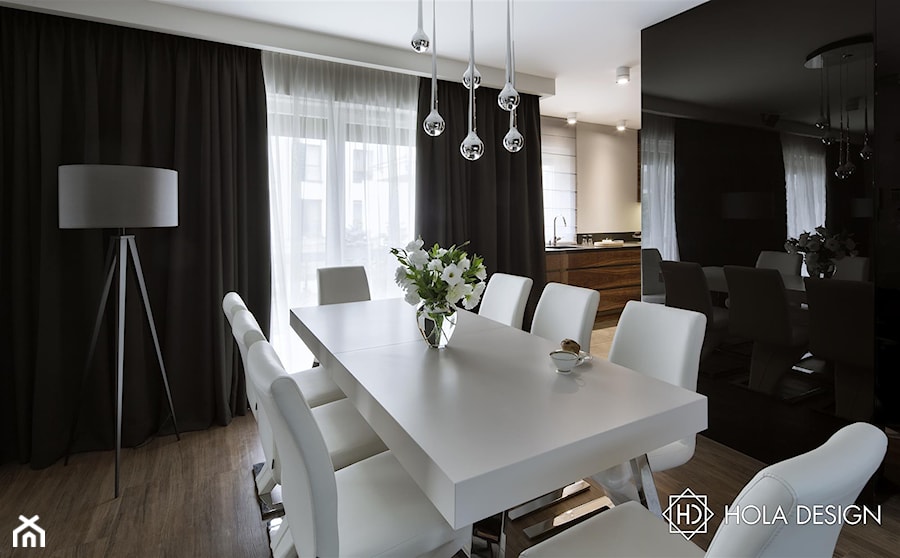 Średnia czarna jadalnia jako osobne pomieszczenie, styl nowoczesny - zdjęcie od HOLA DESIGN