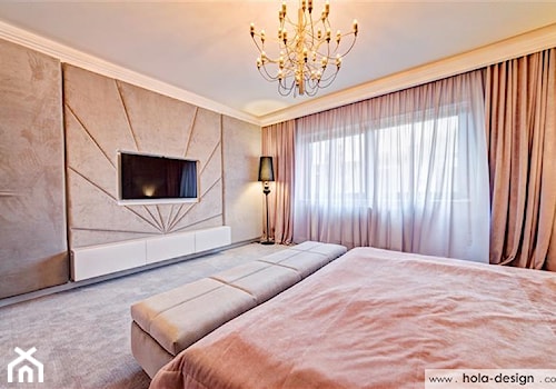 HOLA_12 - Średnia szara sypialnia, styl glamour - zdjęcie od HOLA DESIGN