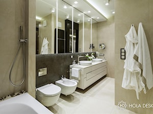 HOLA_27 - Z dwoma umywalkami łazienka, styl nowoczesny - zdjęcie od HOLA DESIGN