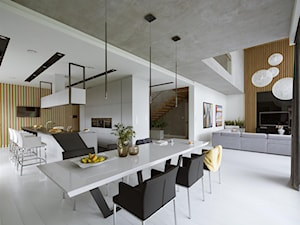 Rodzinna przestrzeń - Duża jadalnia jako osobne pomieszczenie, styl nowoczesny - zdjęcie od HOLA DESIGN