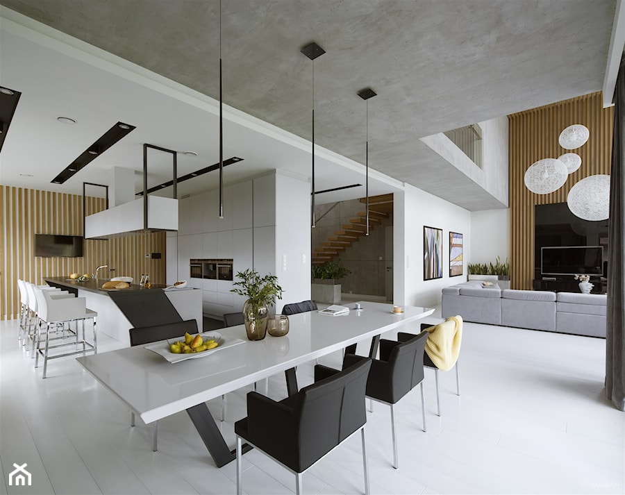 Rodzinna przestrzeń - Duża jadalnia jako osobne pomieszczenie, styl nowoczesny - zdjęcie od HOLA DESIGN