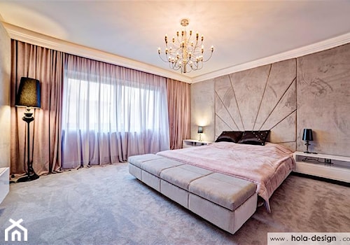 HOLA_12 - Duża szara sypialnia, styl glamour - zdjęcie od HOLA DESIGN