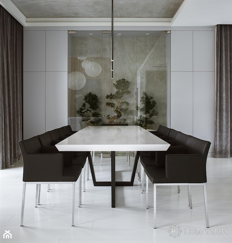 HOLA_25 - Średnia biała jadalnia w salonie, styl nowoczesny - zdjęcie od HOLA DESIGN