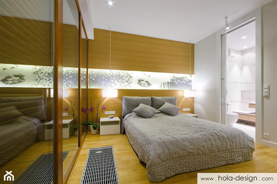 HOLA_21 - Średnia sypialnia z łazienką, styl nowoczesny - zdjęcie od HOLA DESIGN