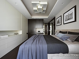 HOLA_27 - Średnia biała z biurkiem sypialnia, styl nowoczesny - zdjęcie od HOLA DESIGN