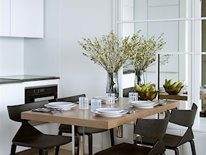 Enklawa w chmurach - Średnia biała jadalnia w kuchni, styl nowoczesny - zdjęcie od HOLA DESIGN