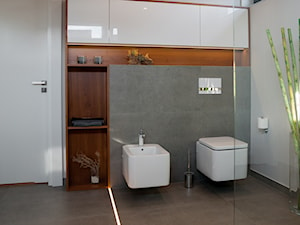 Sypialnia i łazienka w domku jednorodzinnym - konkurs - Łazienka, styl nowoczesny - zdjęcie od Ewa Weber - Pracownia Projektowa