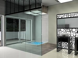 sypialnia z otwartą łazienką z jacuzzi - Łazienka, styl nowoczesny - zdjęcie od BB Projekt
