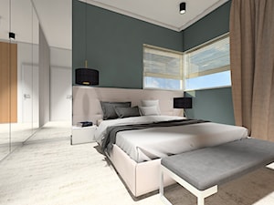 DOM NA ZŁOTNIE - Średnia biała zielona sypialnia, styl nowoczesny - zdjęcie od LUIZA STAR