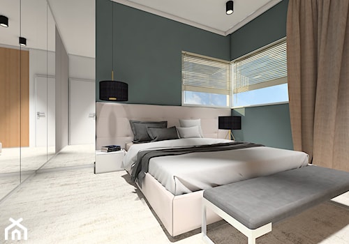 DOM NA ZŁOTNIE - Średnia biała zielona sypialnia, styl nowoczesny - zdjęcie od LUIZA STAR
