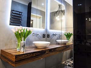 Realizacja łazienki z wanną wolnostojącą - Średnia bez okna z lustrem z punktowym oświetleniem łazienka, styl minimalistyczny - zdjęcie od LIL'LET arch. Karolina Lewandowska