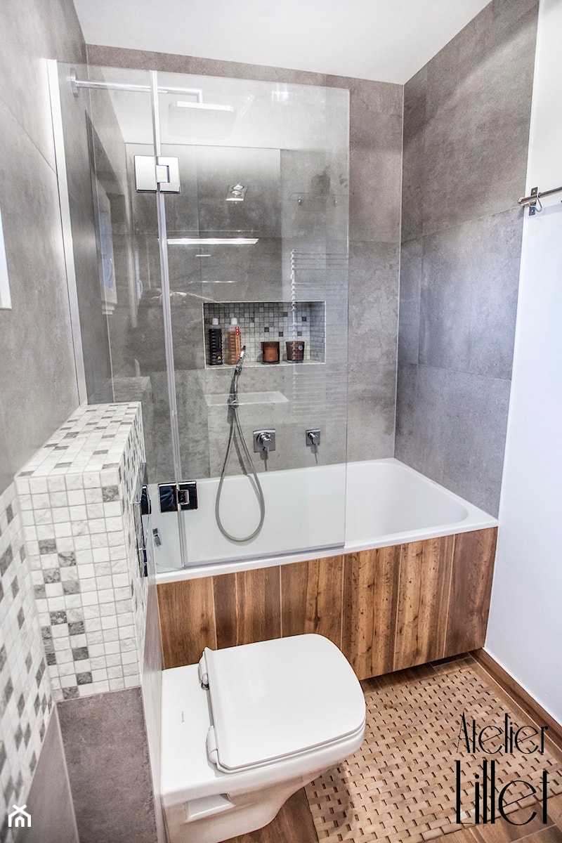 Reazlizacja łazienki z płytką drewnopodobną - Łazienka - zdjęcie od LIL'LET arch. Karolina Lewandowska