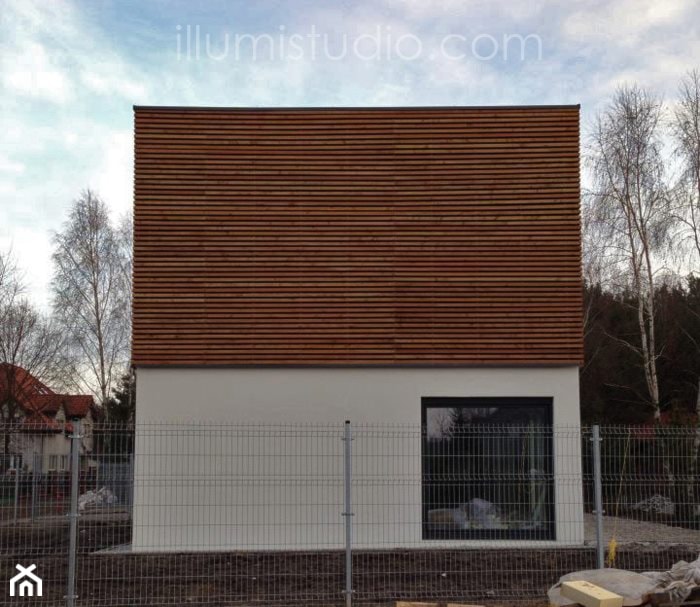Średnie jednopiętrowe nowoczesne domy jednorodzinne murowane, styl minimalistyczny - zdjęcie od ILLUMISTUDIO