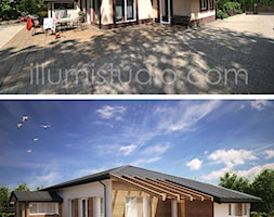 WNĘTRZA - wizualizacje - Małe parterowe domy jednorodzinne murowane z czterospadowym dachem, styl m ... - zdjęcie od ILLUMISTUDIO - Homebook
