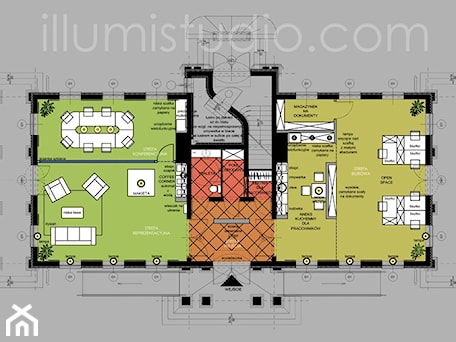 Aranżacje wnętrz - Wnętrza publiczne: BIURO FIRMY DEVELOPERSKIEJ - ILLUMISTUDIO. Przeglądaj, dodawaj i zapisuj najlepsze zdjęcia, pomysły i inspiracje designerskie. W bazie mamy już prawie milion fotografii!