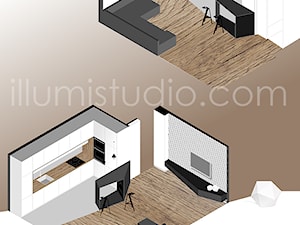 MIESZKANIE W BLOKU - zdjęcia z realizacji-nowe szaty 30 metrowej strefy dziennej - Salon, styl minimalistyczny - zdjęcie od ILLUMISTUDIO