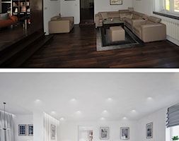WNĘTRZA - wizualizacje - Duży biały salon z jadalnią, styl skandynawski - zdjęcie od ILLUMISTUDIO - Homebook