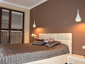 Mieszkanie na Woli - Średnia beżowa biała brązowa sypialnia, styl nowoczesny - zdjęcie od Tetate