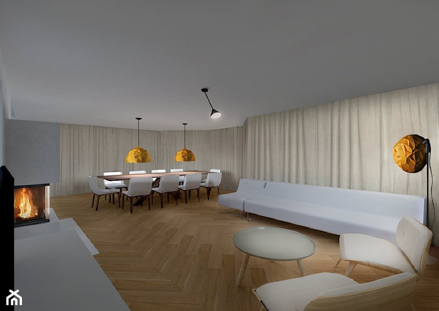 Projekt wnętrz Lipowa - Salon, styl minimalistyczny - zdjęcie od Pracownia Projektowa Architektury Krajobrazu Januszówka