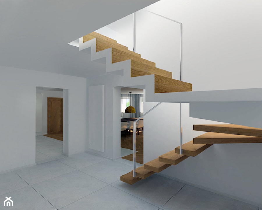 Projekt wnętrz Lipowa - Schody, styl minimalistyczny - zdjęcie od Pracownia Projektowa Architektury Krajobrazu Januszówka