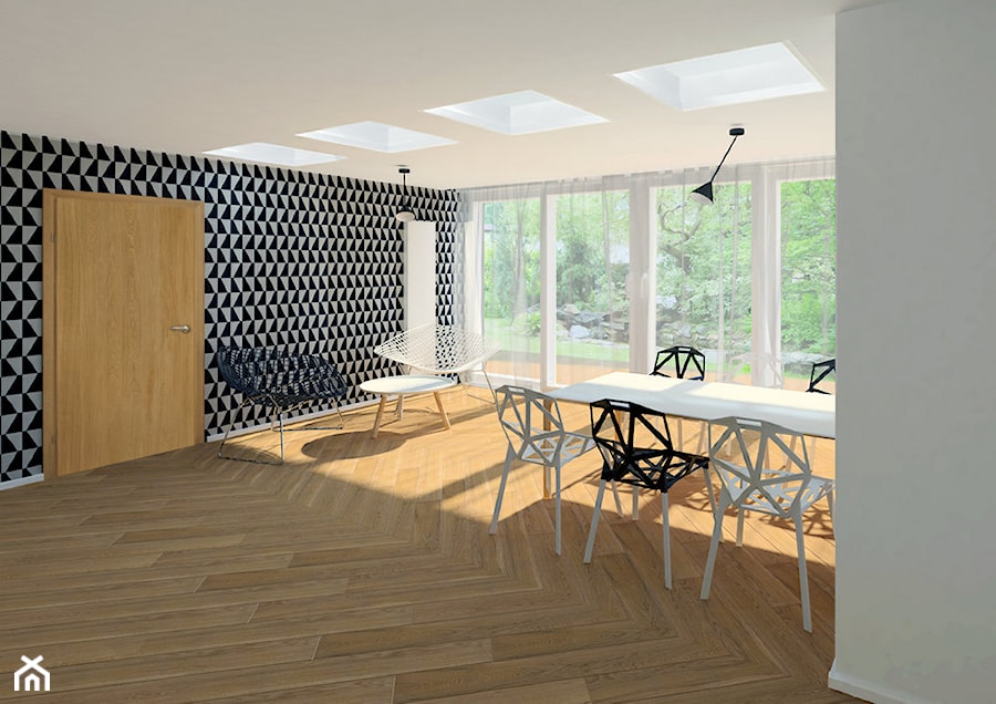 Projekt wnętrz Lipowa - Jadalnia, styl minimalistyczny - zdjęcie od Pracownia Projektowa Architektury Krajobrazu Januszówka
