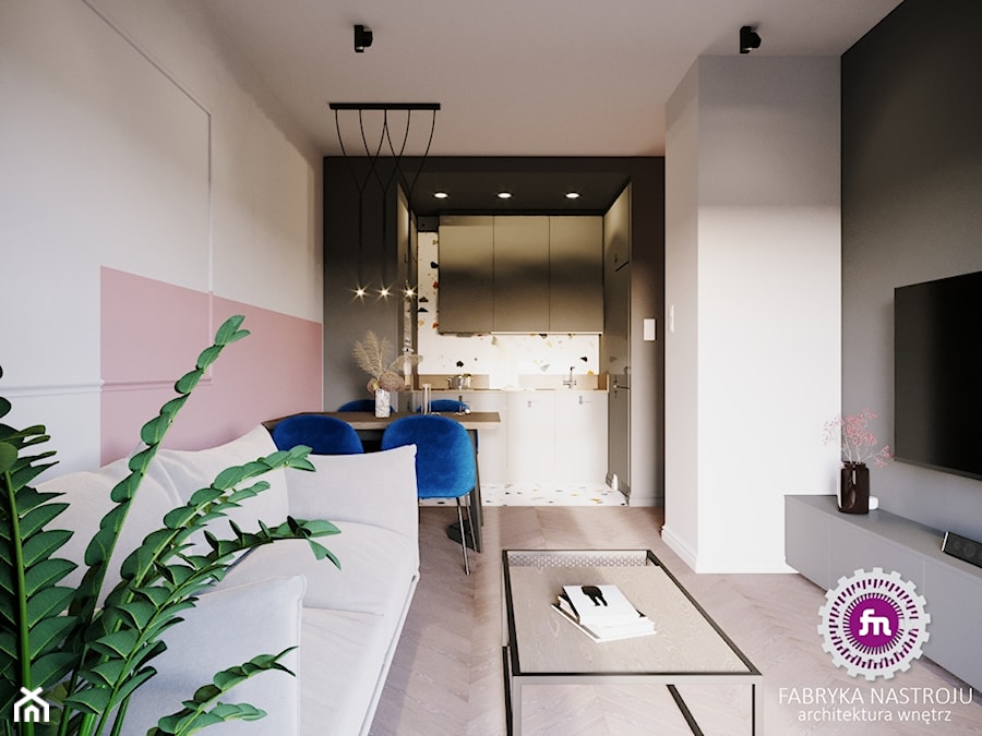Nieduże mieszkanie na wynajem - Salon, styl minimalistyczny - zdjęcie od Fabryka Nastroju Izabela Szewc