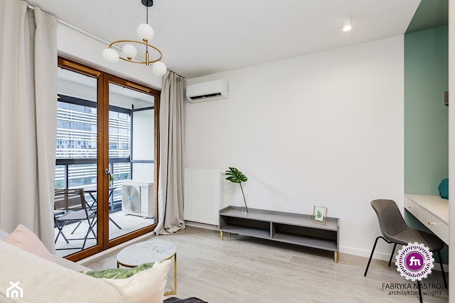 Małe mieszkanie 2 pokoje - Salon, styl nowoczesny - zdjęcie od Fabryka Nastroju Izabela Szewc