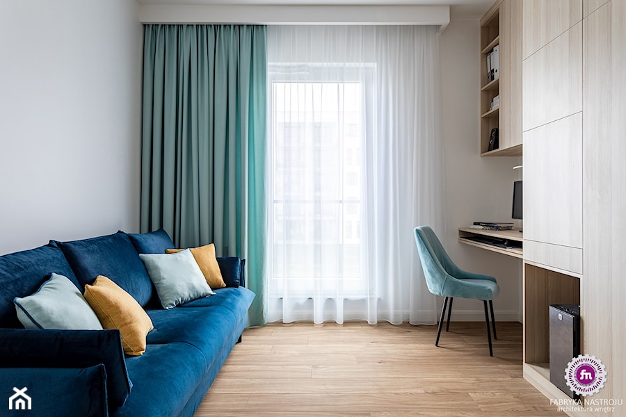 Mieszkanie z turkusem - Biuro, styl nowoczesny - zdjęcie od Fabryka Nastroju Izabela Szewc