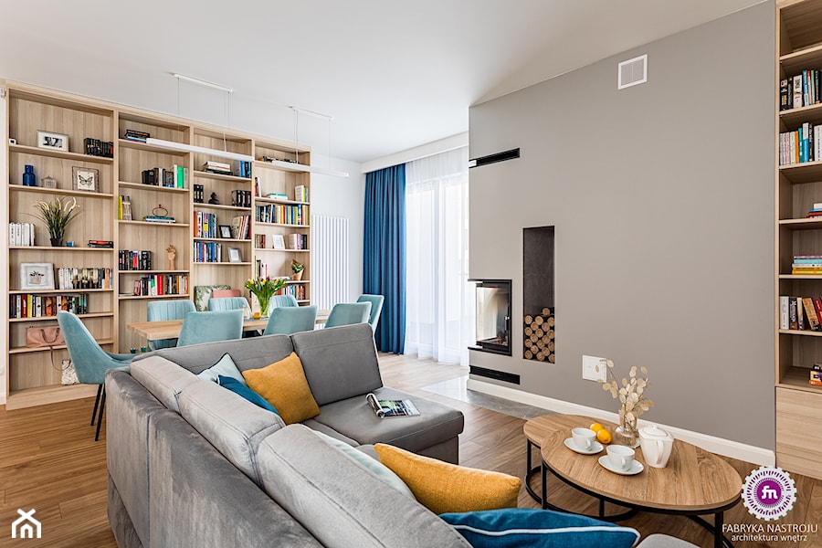 Mieszkanie z turkusem - Salon, styl minimalistyczny - zdjęcie od Fabryka Nastroju Izabela Szewc